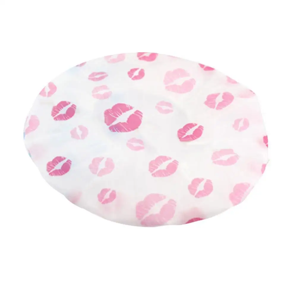 

Fashion Waterproof Shower Cap Dot Bath Hair Cover Hat Bathroom Products Wide Elastic Band Color Random Dropshipping