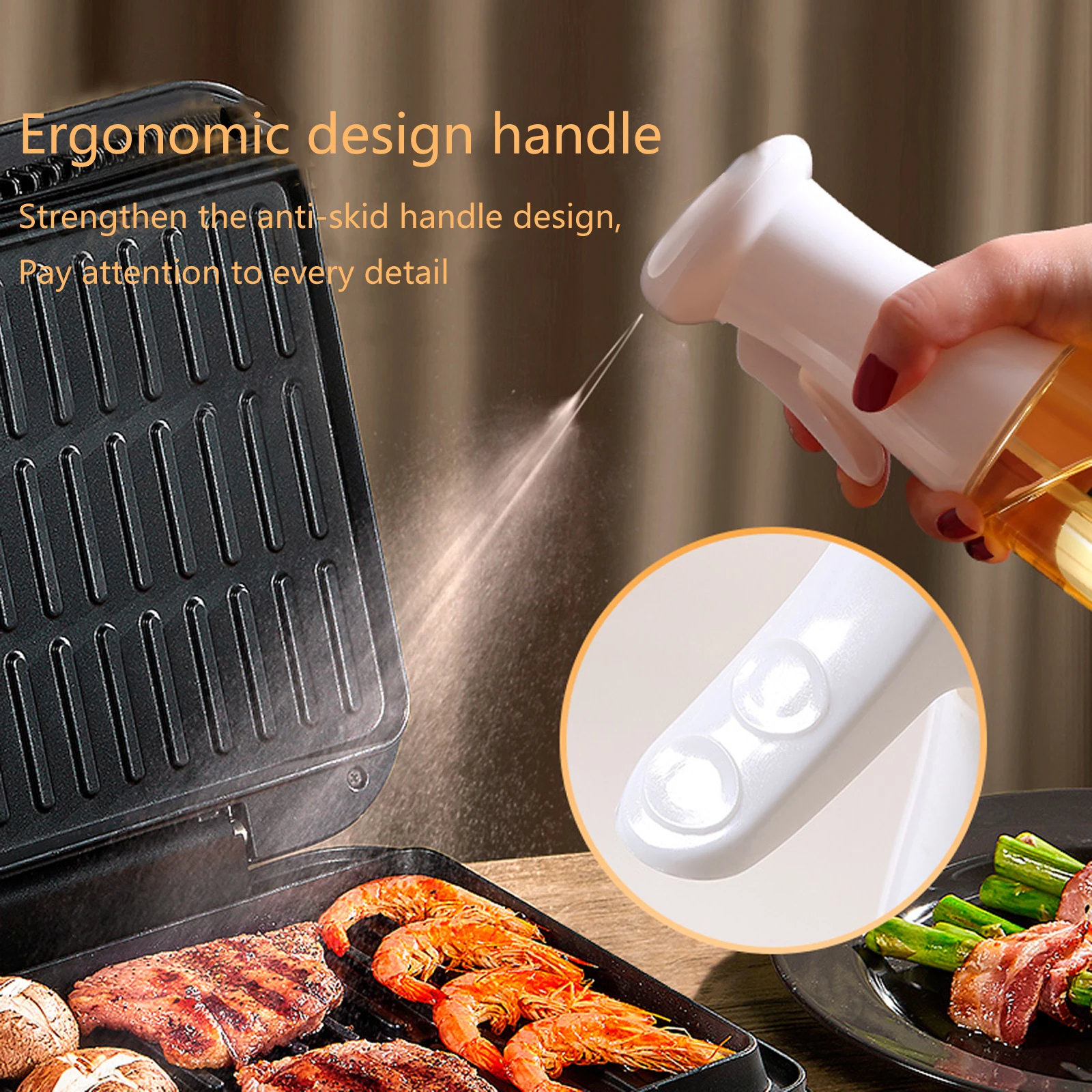 210ML Oil Spray Bottle Home Portable Transparent Liquid Dispenser For Vinegar Black/White Kitchen BBQ Tools |