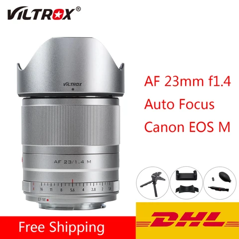 Объектив для камеры Viltrox 23 мм f1.4 STM EF-M с автофокусом, зеркальный объектив для камеры Canon EOS M s M5 M6 Mark II M200 M50