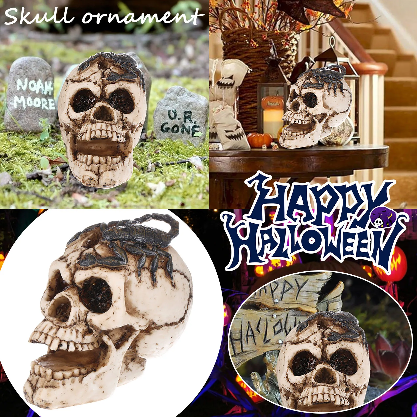 

Хэллоуин, искусственные скульптуры, череп из смолы, поделки, индивидуальные украшения, настольное украшение