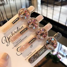 Korean Exquisite Hairpin Fashion Jewelry Bling Crystal Rhinestone Hair Clips for Women Girls Metal Headpiece Hair Accessories (4)