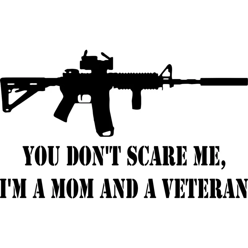 

CreativitDont Scare Me I‘m A Mom and Veteran Car Sticker Pvc Personality Fashion Body Window Exquisite Waterproof Decal Decorate