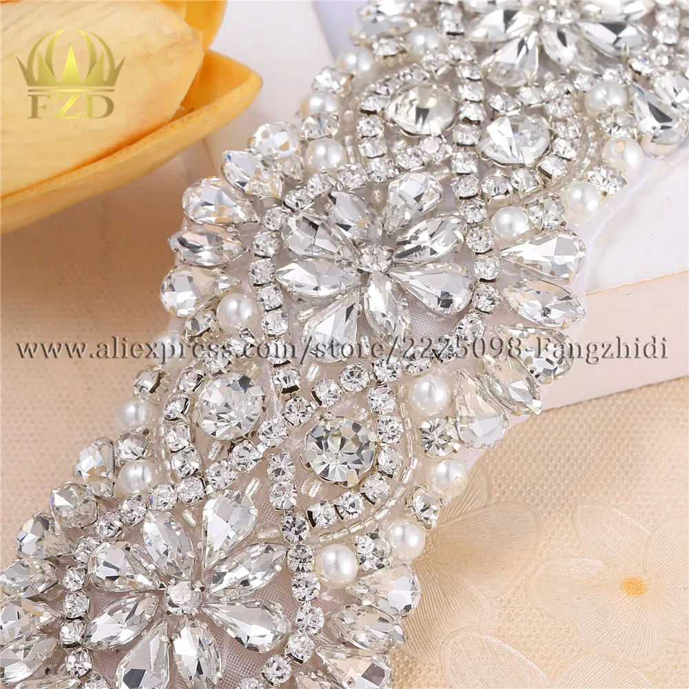 FZD розничная продажа 1 шт. Кристальный свадебный пояс с бусинами со стразами и