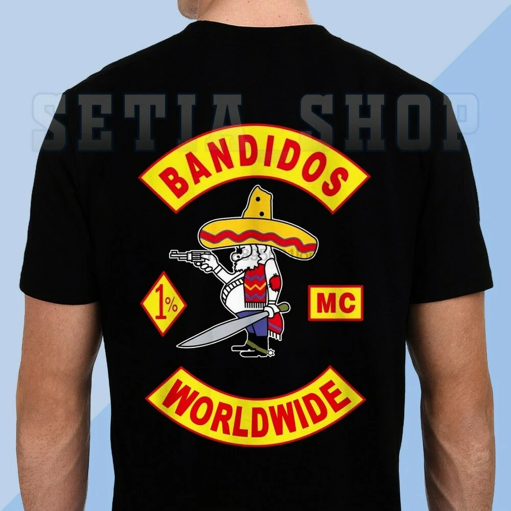 Bandidos MC логотип мировой мотоциклетный Клуб футболка Размер S 3XL|Мужские футболки| |