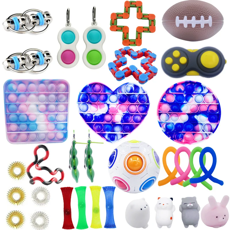 

Fidget Toys Anti Stress Set Stretchy Strings Popit Gift Pack Adults Children Squishy Sensory Antistress Relief Figet Toys