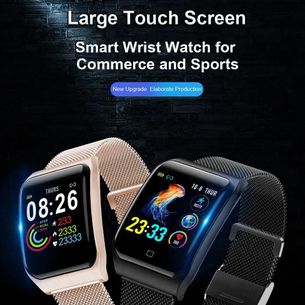 

F9S Smart Watch IP68 Waterproof Alloy Case Strap Heart Rate Blood Pressure Monitor 50 Days Standby For Smartwatch Women Men