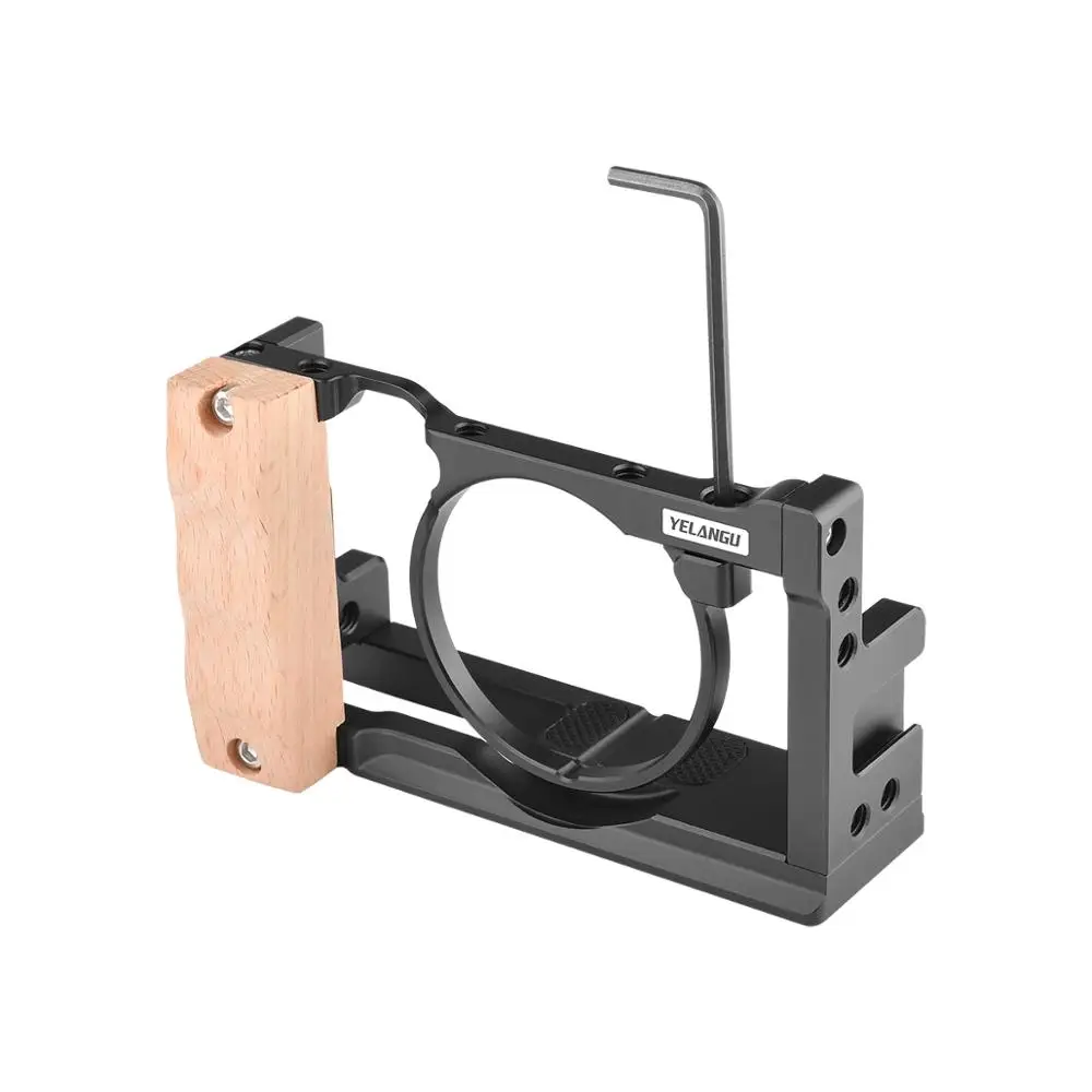 

Легкий чехол для камеры DSLR в деревянном корпусе, Холодный башмак 1/4 и 3/8 резьбовых отверстий, ручка для Sony RX100VII