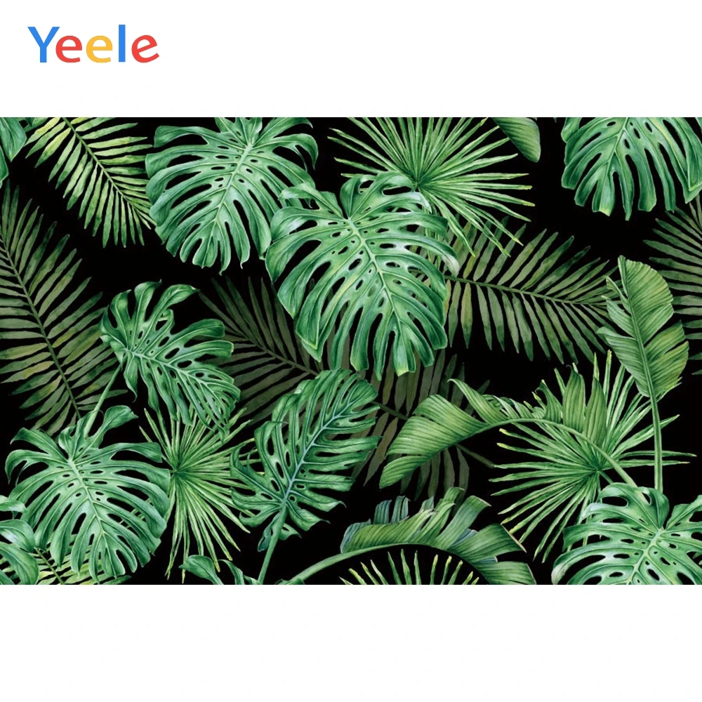 

Летний тропический лес джунгли дерево зеленые листья растения декорации детский день рождения фон для фотосъемки для фотостудии