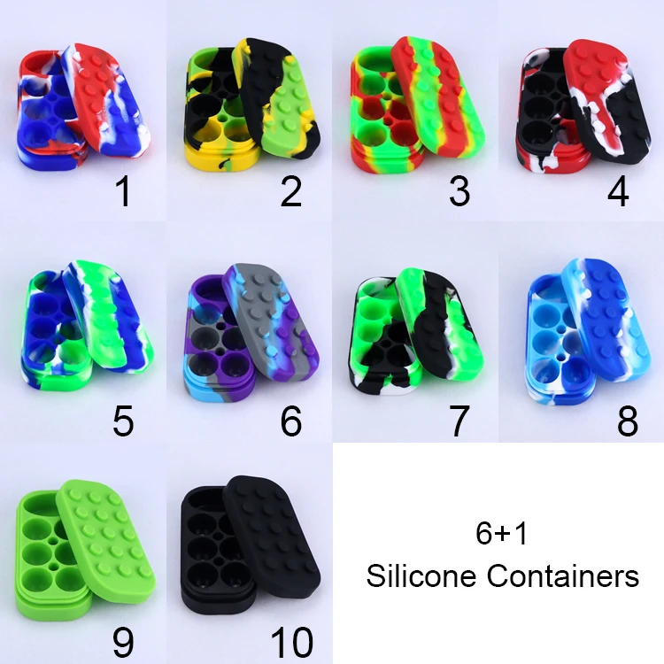 4ML*6+10ML*1 All in one Silicone Jar Dry Herb Vaporizer Wax Box Unbreakable For Oil Dab Cream Tool | Дом и сад