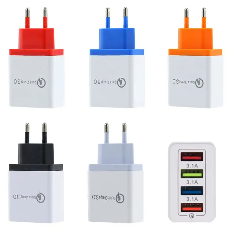 EU 4 порта QC 3 0 USB быстрое зарядное устройство настенное 3.5A адаптер питания быстрая