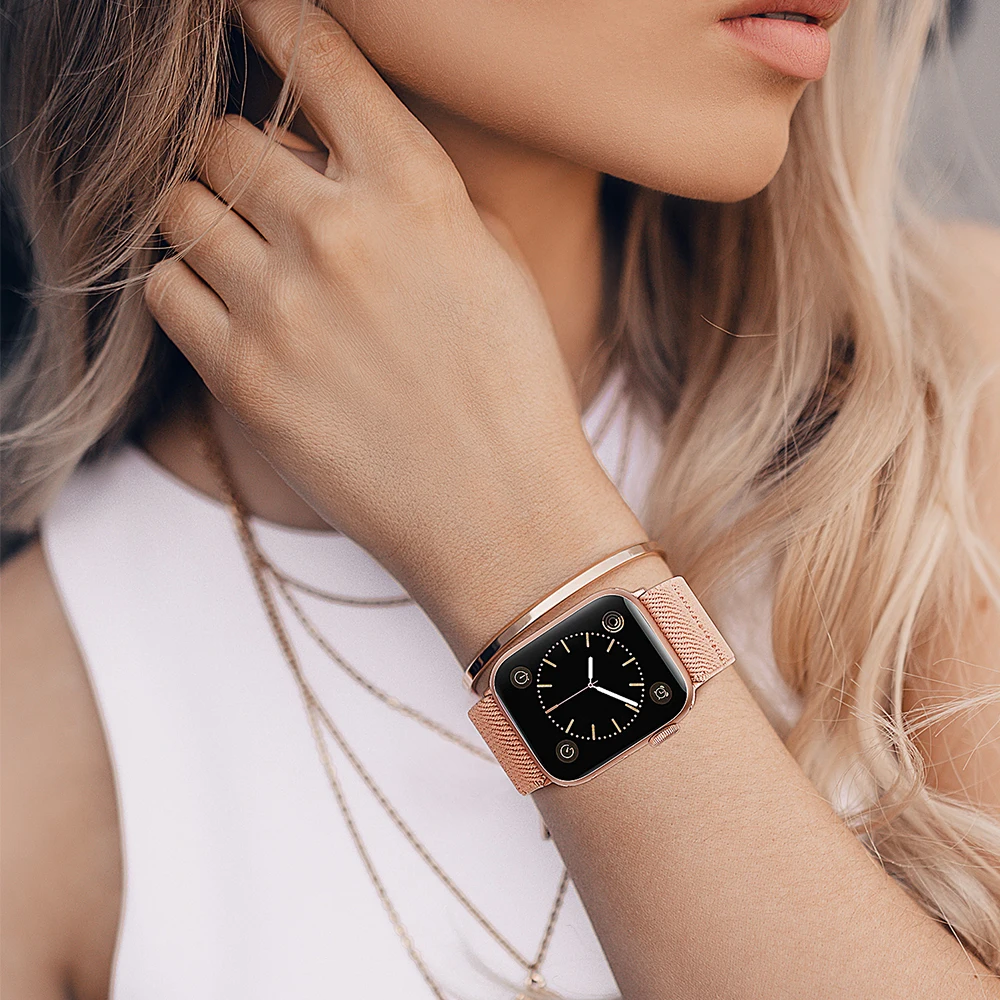 Эластичный ремешок для Apple Watch Band нейлоновый iwatch Series 6 5 4 3 2 1