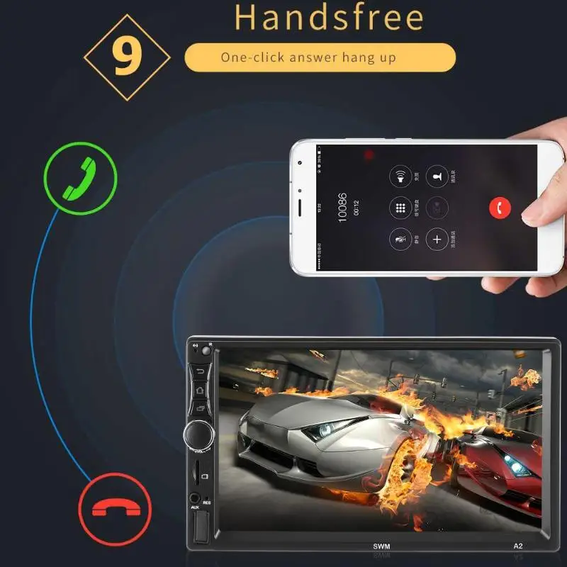SWM A2 2Din " сенсорный экран Android 8,1 автомобильное радио стерео видео MP5 плеер gps Bluetooth навигация WiFi USB TF MP5 мультимедийный плеер