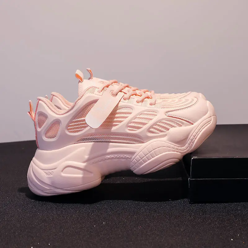 

2021 Chunky Sneakers Women pink Thick Bottom Platform Women Casual Shoes Breathable Mesh Shoes Woman sky blue flat shoes