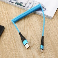 usb c type c cable coiled spring spiral type c male extension cord data sync charger wire charging cable