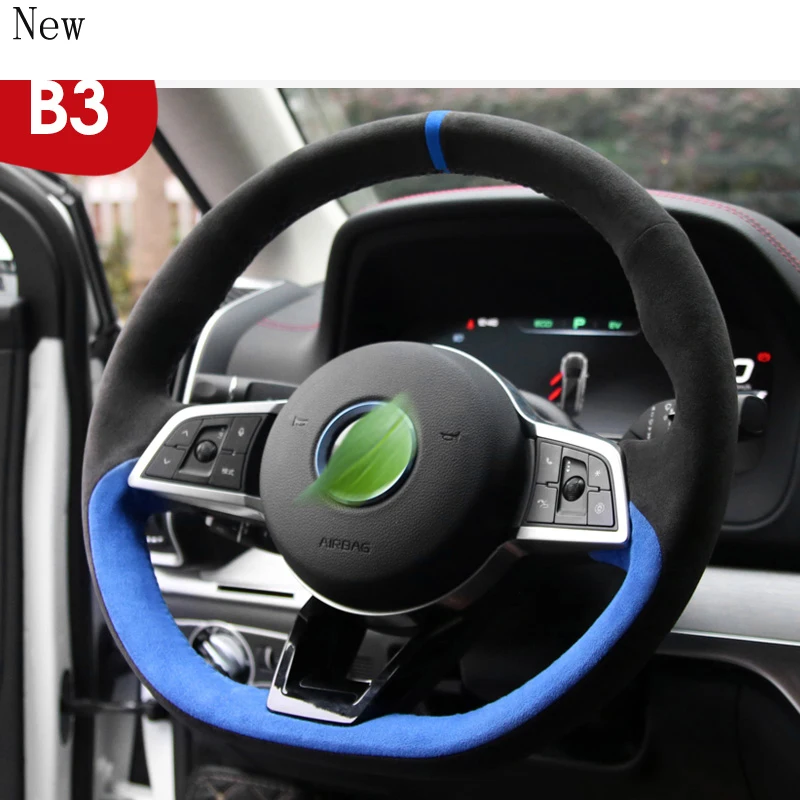 

For Jeep Cherokee Compass Renegade Wrangler Grand Cherokee Customized Hand-Stitched Suede Car Steering Wheel Cover Accessories