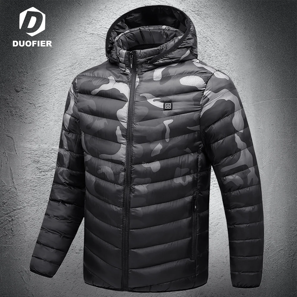 

Heated Down Jacket Electric Heated Jackets Men New Sportswear Heated Coat Graphene Heat Coat USB Heating Jacket for Camping 6XL