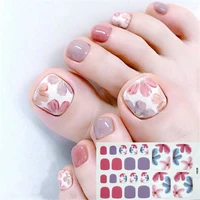 22tips koreajapanese designed toenail sticker full cover waterproof nail sticker wraps toe nail diy nail art unas nail sticker