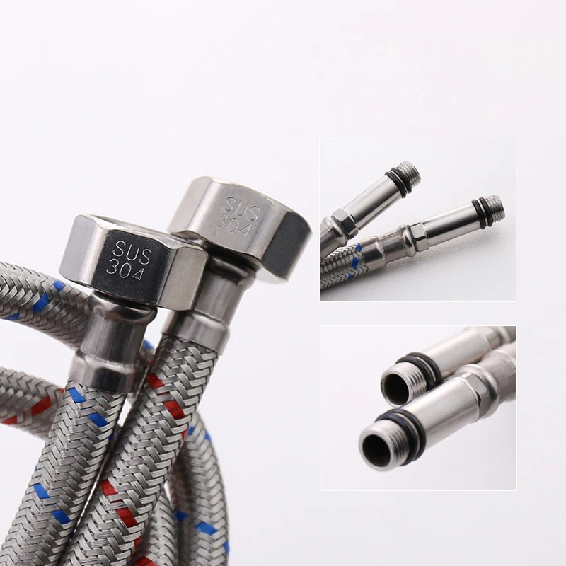 

60/80cm 304 Stainless Steel Flexible Plumbing Pipes Cold Hot mixer Faucet Water supply pipe Hoses Bathroom Accessries