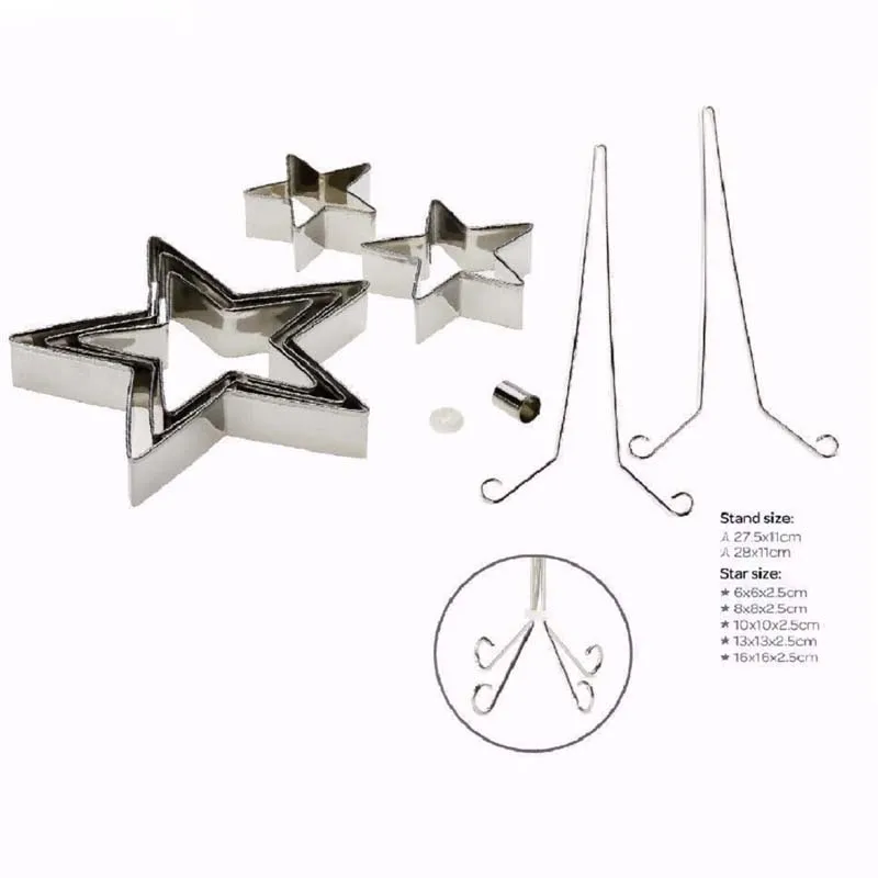 9 шт./компл. со звездами и рождественской елкой Нержавеющая сталь инструменты для