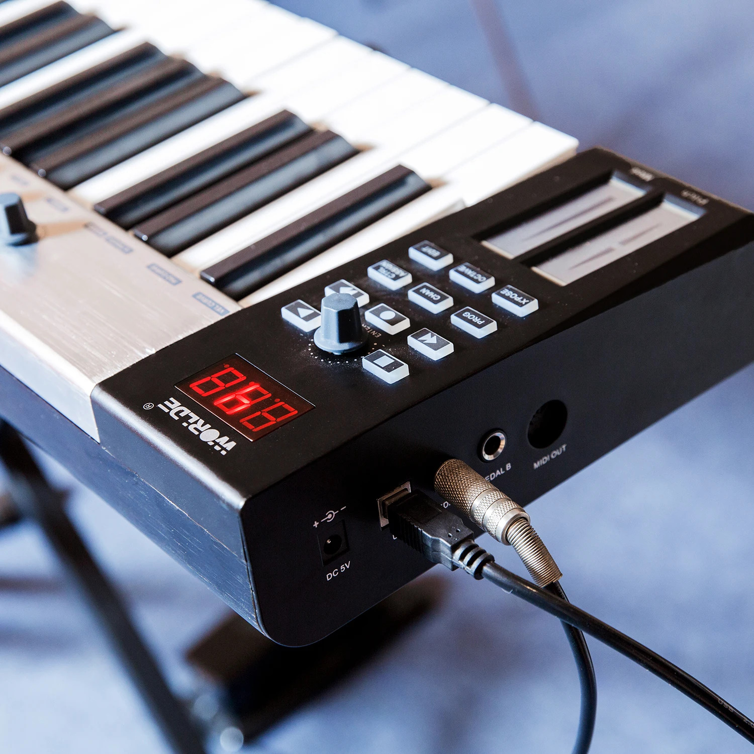 WORLDE синий кит 61 Портативная USB MIDI-контроллер клавиатура полуутяжеленные клавиши 8