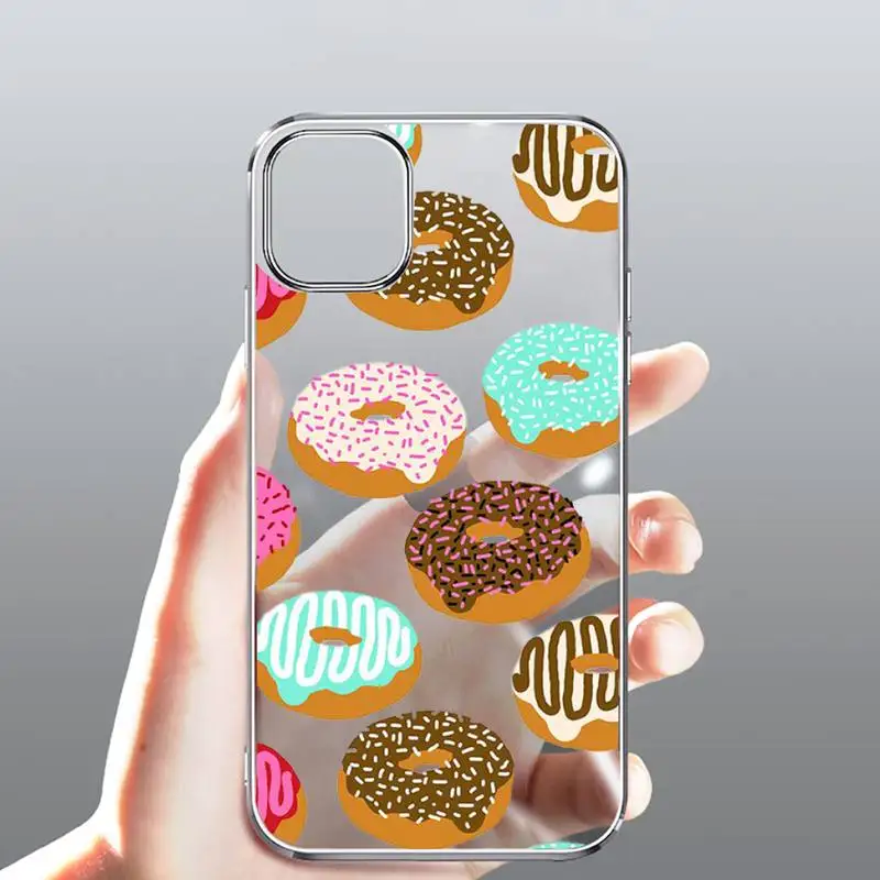 

girly cute donut cake Phone Case Transparent for Clear iPhone case 11 12 mini pro XS MAX 8 7 6 6S Plus X 5S SE 2020 XR