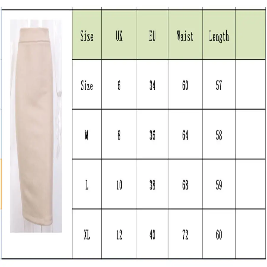 

New Ladies Office Stretch Bodycon Midi Skirt Women Pencil Skirt Female High Waist Mid-Calf Jersey Skirt Puls Size XL