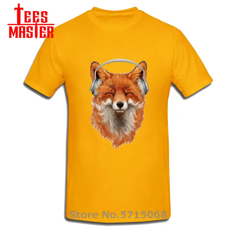 Музыкальный лисы футболка для мужчин рок с музыкальной тематикой Kawaii в стиле