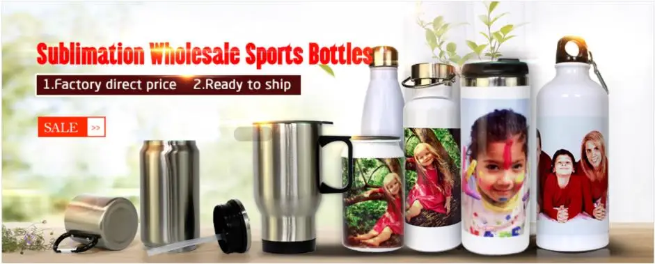 Hot Sale 600ml Outdoor hiking DIY Photo Blank Sublimation Sports Bottle 60PCS without Printing sublimation aluminum bottle AS009