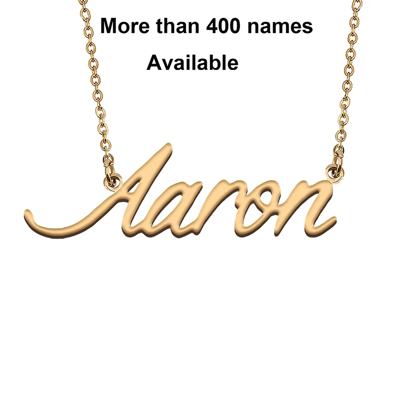 

Cursive Initial Letters Name Necklace for Aaron Birthday Party Christmas New Year Graduation Wedding Valentine Day Gift