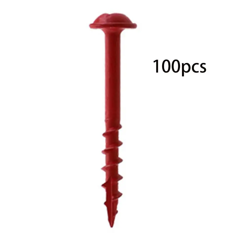 

100 Pcs Coarse Thread Zinc Alloy Coated Pocket Hole Self Tapping Screws Square