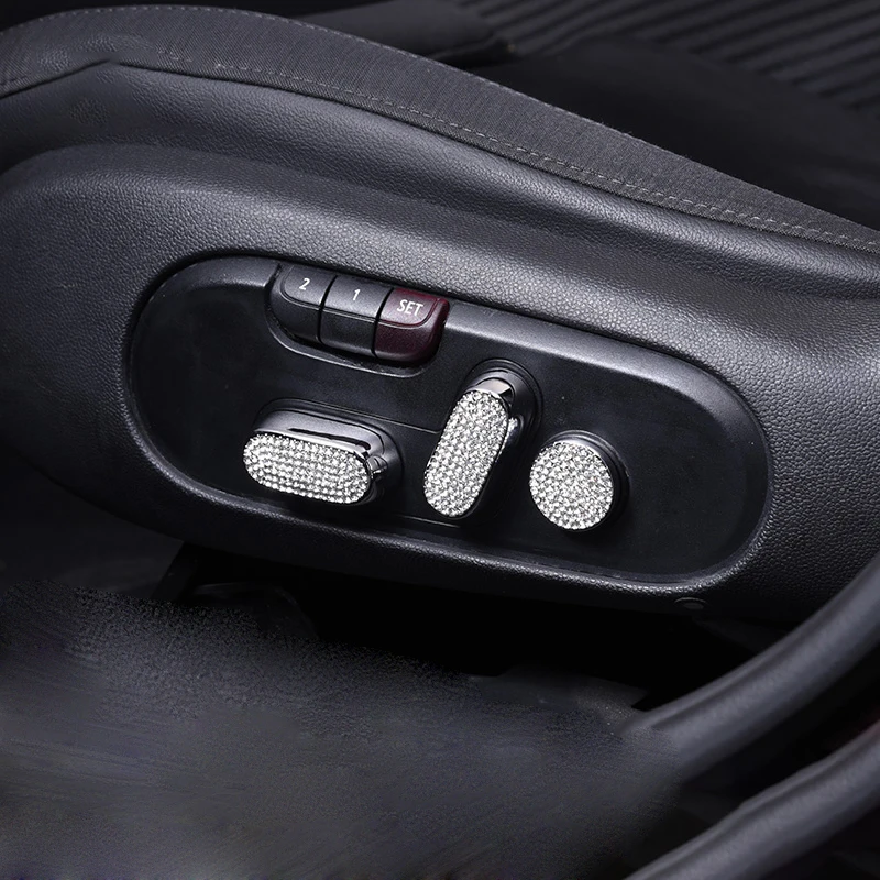 Наклейка на кнопку переключателя переднего сиденья автомобиля 3 шт. кристаллы