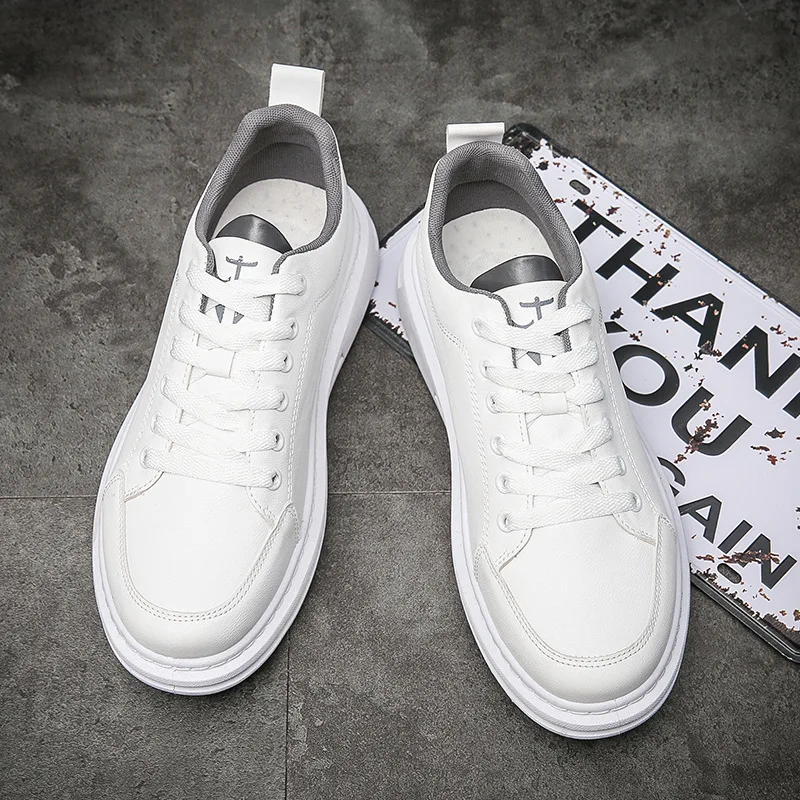 

2020 New Men Shoes Casual Wearable Breathable Solid Color White Shoes Men Low-top Sneakers Zapatos De Hombre