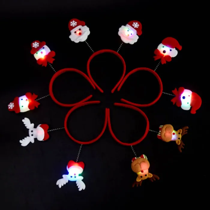 Economical Christmas Headband Light Up Hat Glasses Pen Brooch Accessories Decoration For Party Holiday ds99