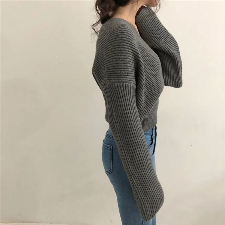 Colorfaith New 2019 Autumn Winter Women Sweaters Knitting V-neck Cross Wild Fashionable Sexy Pullovers Female Lady Tops SW7777 | Женская