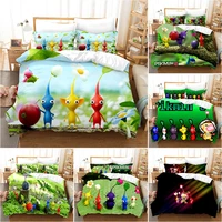 3d printed cute cartoon pikmin duvet cover with pillow cover bedding set single double twin full queen king size bedroom decor