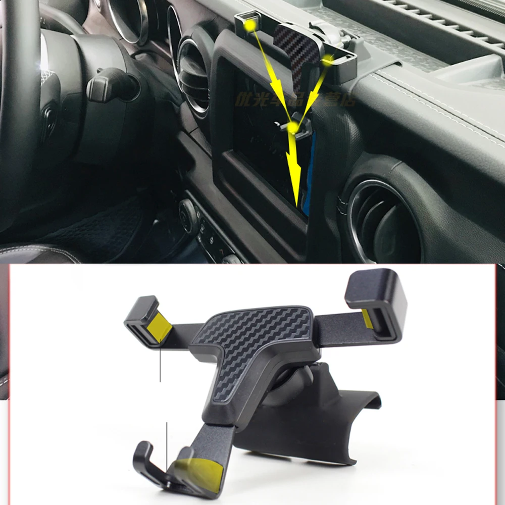 

For Jeep Wrangler JL 2019 2020 accessories Car Air Vent Mount Smartphone Holder Stand Mobile Phone Stable Cradle