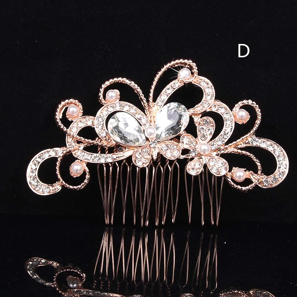 Старинные цветок из горного хрусталя лист свадебный расческа для волос кристалл