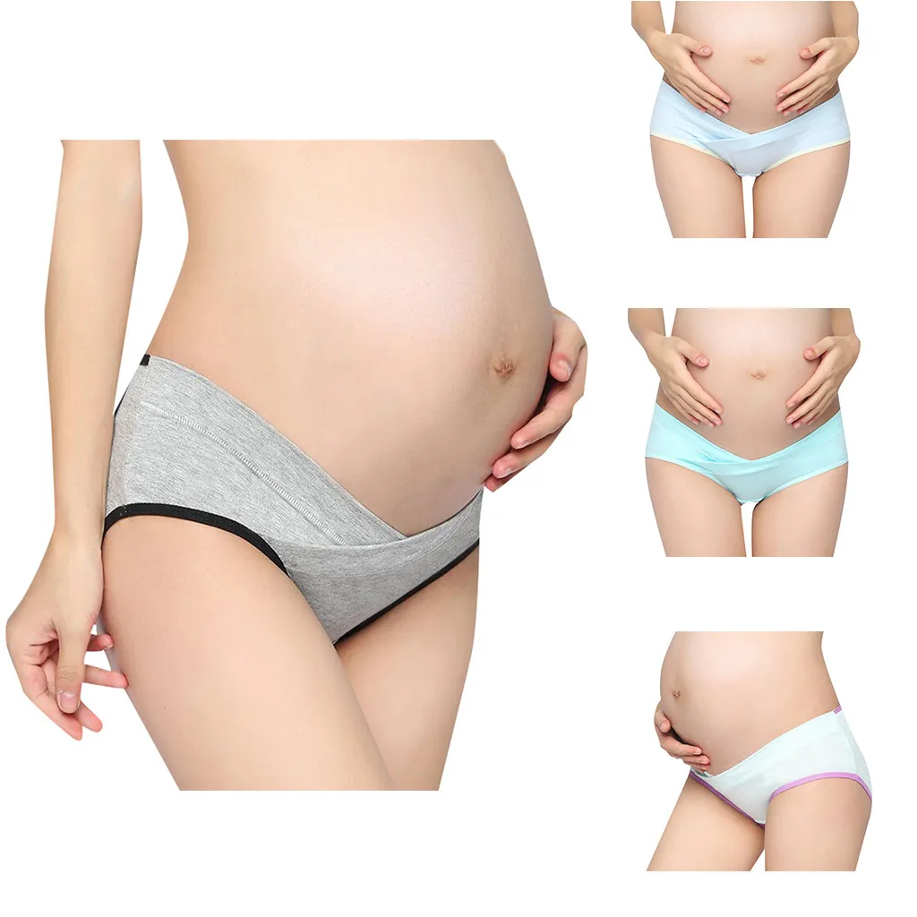 Cotton Breathable Maternity Underwear Pregnant Women Belly Support Panties U-Shaped Low Waist Brief Soft Care Abdomen Underwear