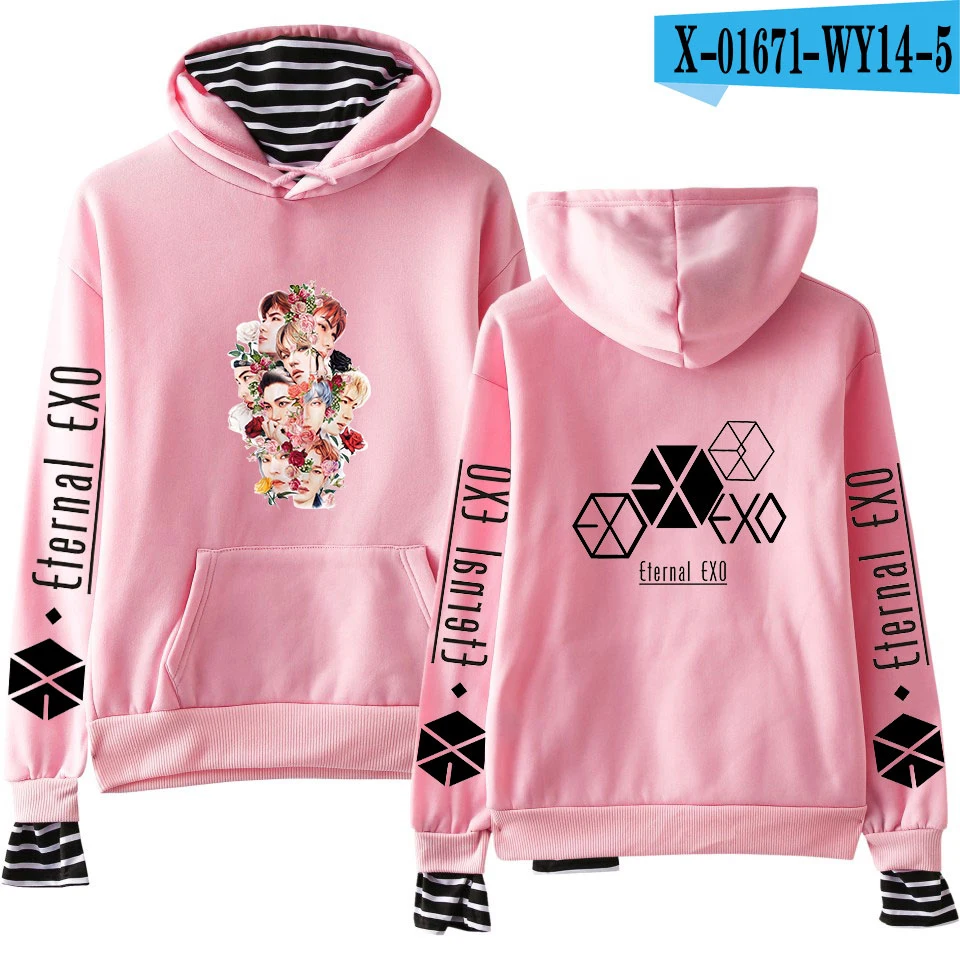 U EXO PLANET#5 толстовки KPOP хлопковые водолазки негабаритный свитер с капюшоном для женщин EXO PLANET#5 толстовки moletom плюс размер - Цвет: U