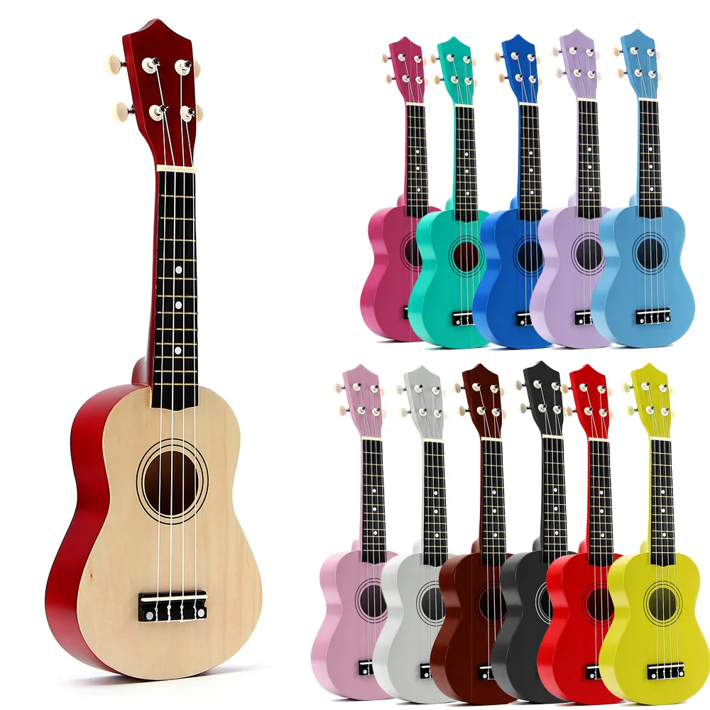 

21" Soprano Ukulele Basswood Acoustic Nylon 4 Strings Ukulele Bass Guitar Musical Instrument for beginners or Basic players