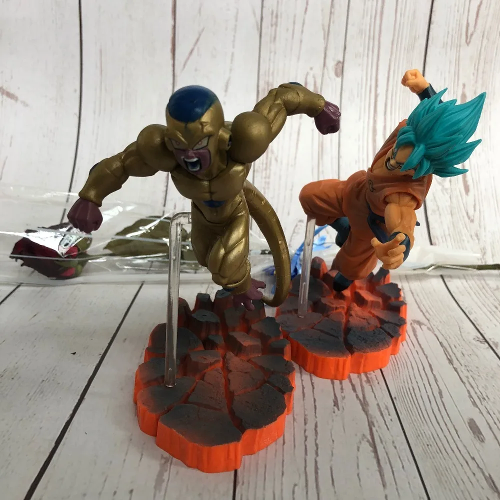 2 шт./лот Dragon Ball Z Golden Frieza Фриза морозильник VS Гоку фигурку модель игрушки ПВХ коллективных кукла