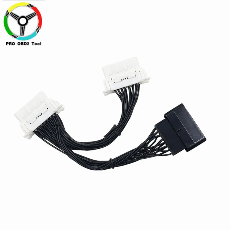 Высокое качество 16Pin OBD2 OBD2 OBD 2 сплиттер удлинитель один штекер на два Женский Y кабель OBD2 сплиттер удлинитель для ELM327