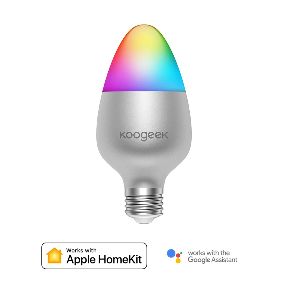 

E26 LED Bulb 16 Million Colors Changing Dimmable WiFi Smart LED Light Bulb 500LM Voice Control Remote Control Bulbs Night Lamp