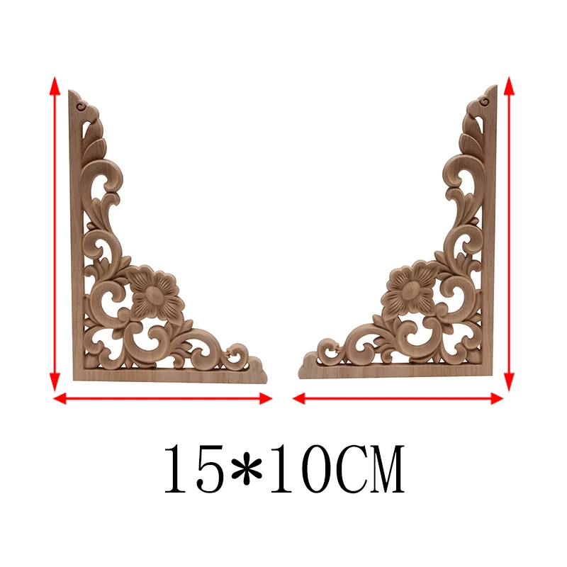 Новые деревянные фигурки накладка аппликация деревянная Декаль резным декором в