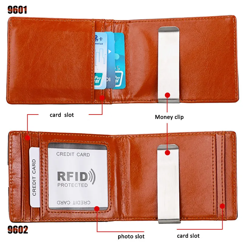 Зажим для денег роскошный из натуральной кожи тонкий короткий RFID милый тонкий передний карман мужской кошелек для кредитных карт кошелек для мужчин и женщин