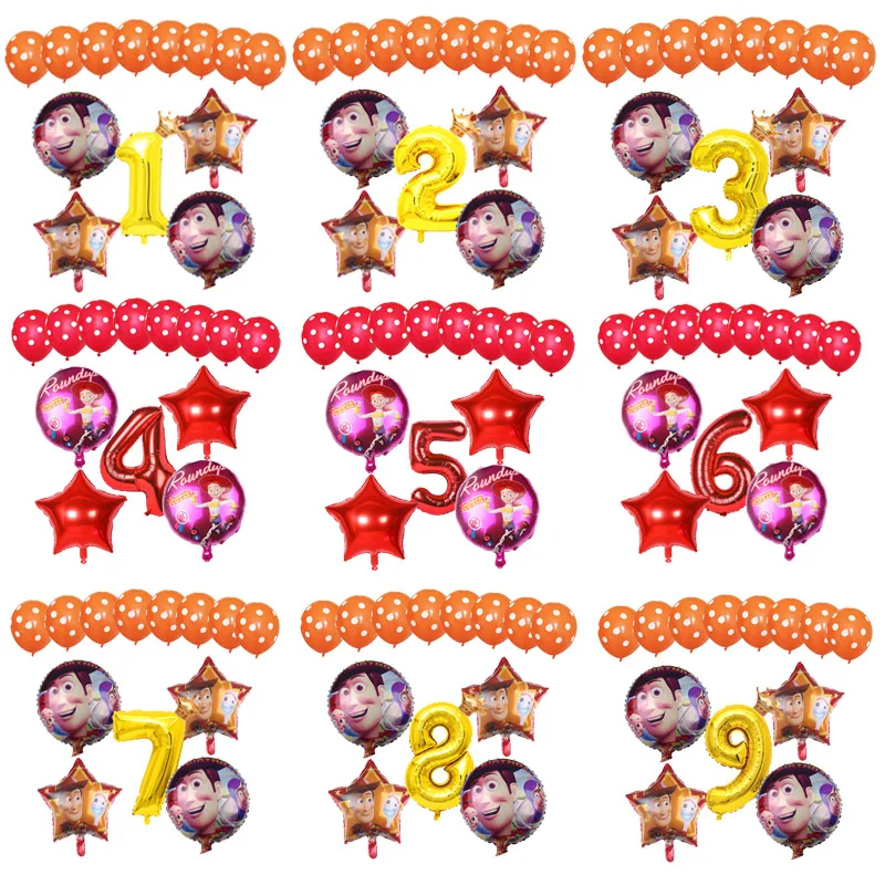 

13pcs Toy Story 4 Foil Balloons Baby Shower Kids Toys Woody Buzz Lightyear Birthday Party Decorations Air Globos Helium Balloon