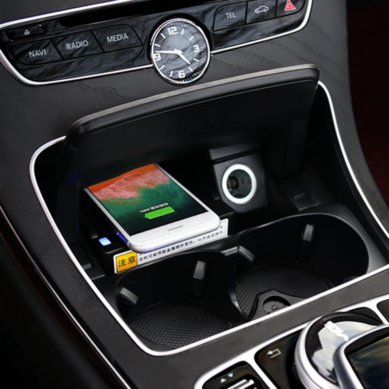 Для Mercedes Benz W205 X253 AMG C43 C63 GLC43 GLC63 15 Вт Быстрое беспроводное зарядное устройство QI
