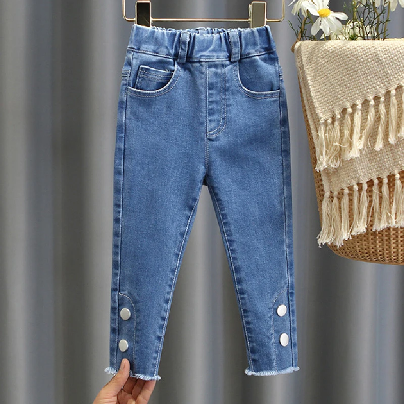 

Jeans for Girls New Spring & Autumn Children Denim Pants for Toddler Girls Kids Trousers Clothes for Infant 18M-8 Years 2021