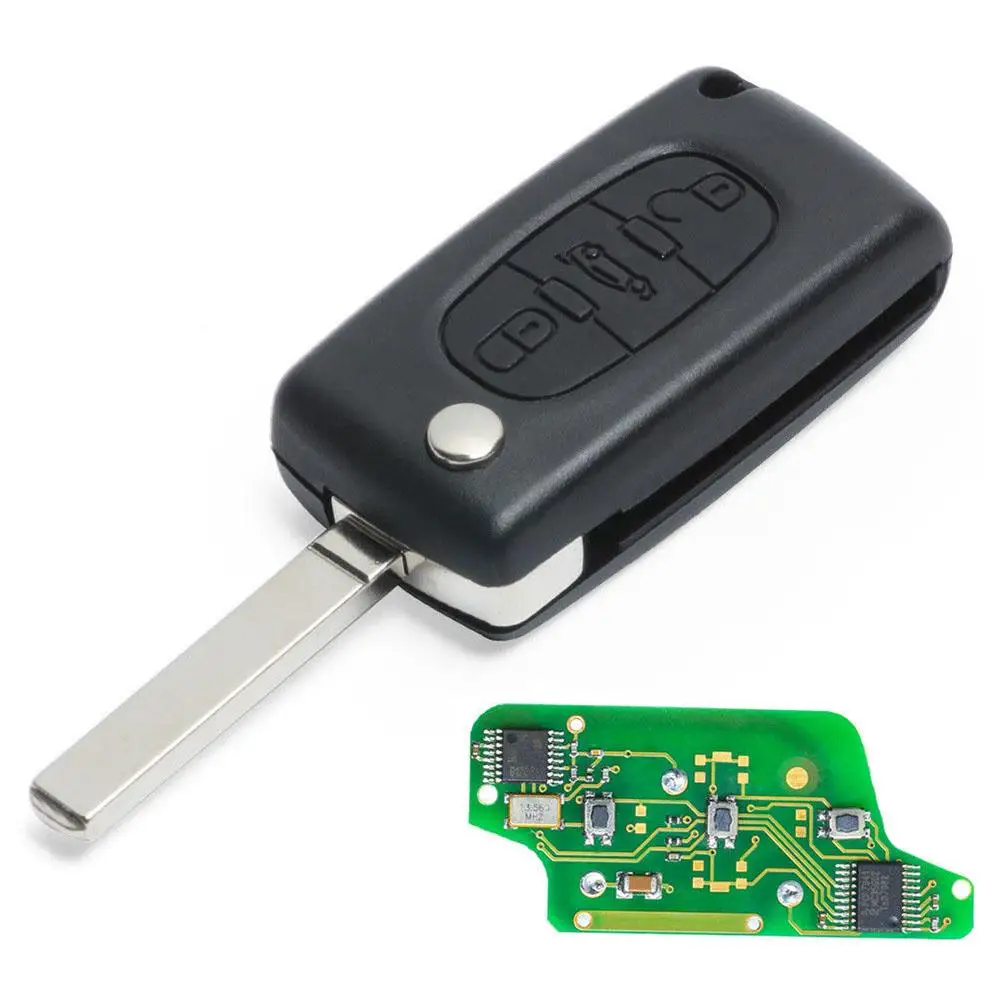 

Remote Car Key Flip For P eugeot 207 307 308 407 607 807 2/3/4 Buttons HU83/VA2 For Citroen C2 C3 C4 C5 C6 Car Key