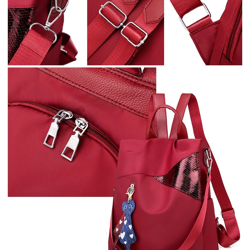 WEIXIER/модные рюкзаки для женщин водонепроницаемый красный рюкзак из ткани Оксфорд